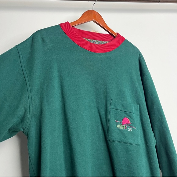 GUCCI Crewneck Double Layer REVERSIBLE Equestrian Horse 80s - Picture 10 of 13
